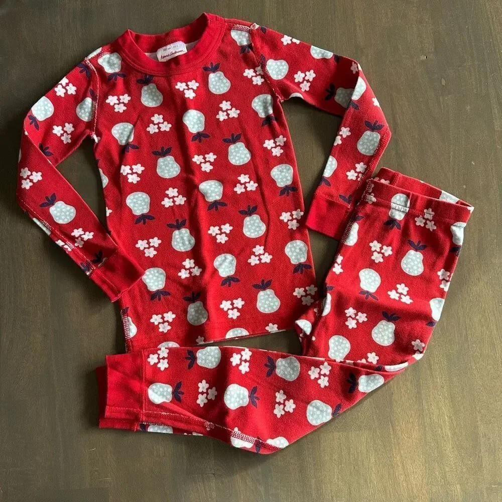 Hanna Andersson size 4 Pear Tree Holiday Long John Pajamas
